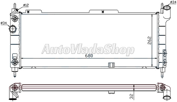 HLADNJAK MOTORA 1.4/1.6 (AUTO) (+AC) (68x28) (DIJAGONALNO)