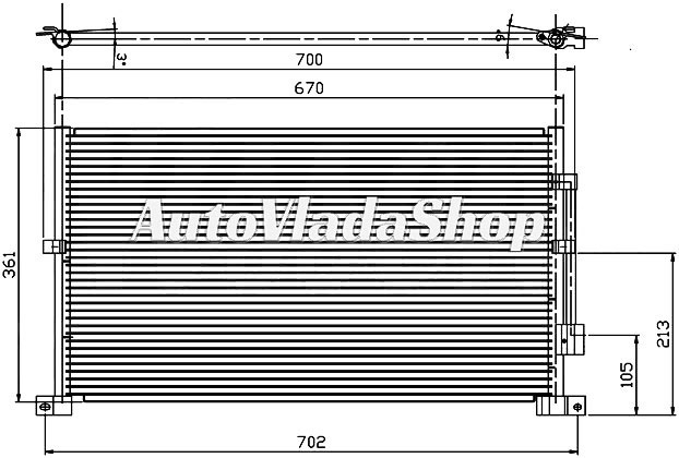 HLADNJAK KLIME ZA SVE MODELE BENZIN/DIZEL (670x361x16) -02