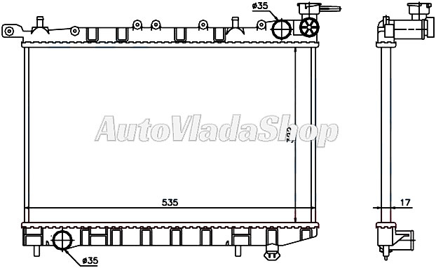 HLADNJAK MOTORA 1.4/1.6CC (+/-AC) (52.8x32) (35/35)