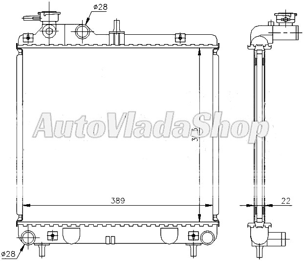 HLADNJAK MOTORA 1.0I 12V (+/-AC) (36x40)