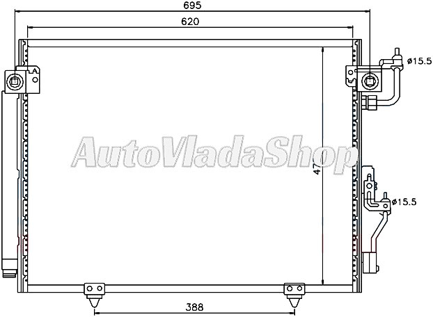 HLADNJAK KLIME 2.5td/3.2DID (63.4x47.8x1.6)