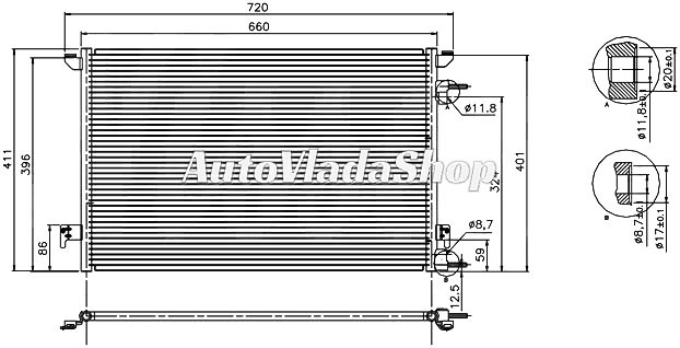 HLADNJAK KLIME 2.0/2.2 DTi (62.5x41.5x16)