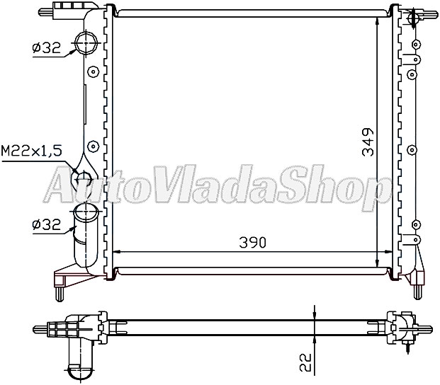 HLADNJAK MOTORA 1.2/1.4cc 8V (39x38) (ZATVOREN SISTEM)