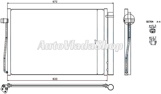 HLADNJAK KLIME BENZIN (58.7x42x16)