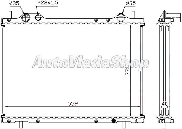 HLADNJAK MOTORA 1.9 TD (37.5x56.3x42)
