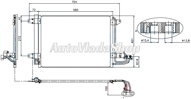 HLADNJAK KLIME BENZIN/DIZEL (550x390x16)