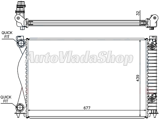 HLADNJAK MOTORA 2.0 BENZIN / 2.0 DIZEL (MAN/AUTO) (677x439x32)