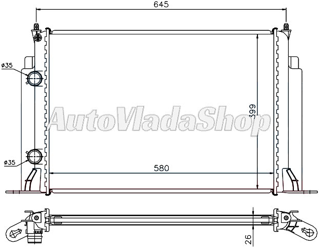 HLADNJAK MOTORA 1.8i 16V/2.4I 20V - 1.9 JTD (+/-AC) (58x40)