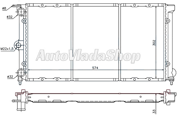 HLADNJAK VW PASSAT B2 16TD-19-22   574*302   08/80-04/