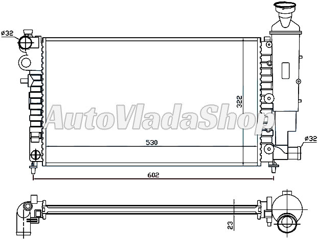 HLADNJAK MOTORA XN/XR (+/-AC) (53x32)