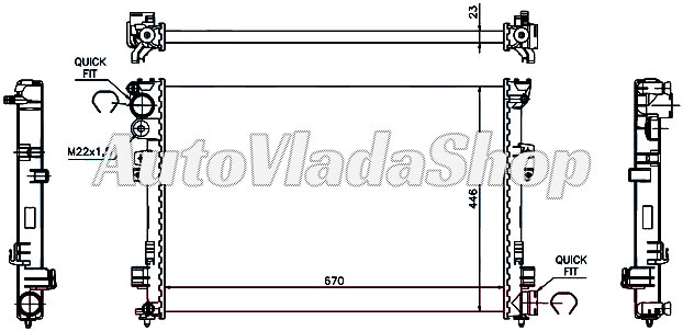 HLADNJAK MOTORA 1.9/2.0/2.1 D-TD (67x44.6) SA VENTILOM