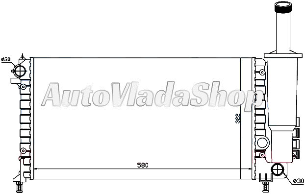 HLADNJAK MOTORA 1.2CC (MAN/AUTO) (+/-AC) (58x31.6) 01-03 (VALEO TIP)