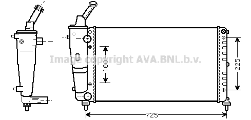 HLADNJAK MOTORA 1.2 8V/16V (+/-AC) (63.5x32.5) 00-03 BEZ VENTILA