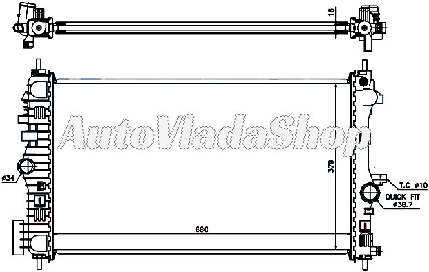 HLADNJAK MOTORA 1.6/1.8  i  TURBO (+AC) (68x40)