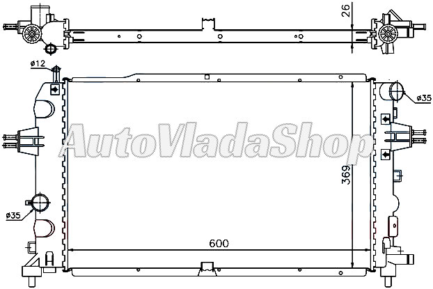 HLADNJAK MOTORA 2.0 cc 16V TURBO (+/-AC) (60x37)