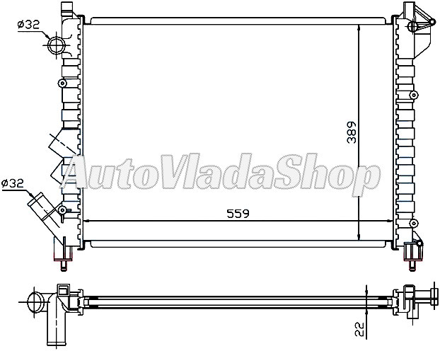 HLADNJAK MOTORA 1.8/2.0 (-AC) (56x41.4)
