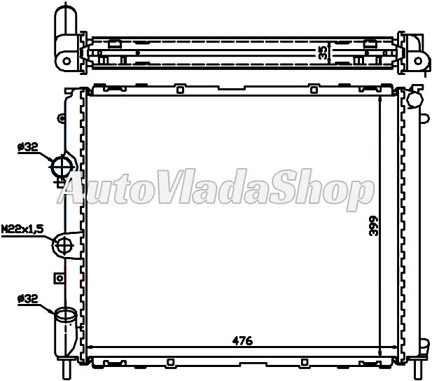 HLADNJAK MOTORA BENZIN/DIZEL (+AC) (48x41)