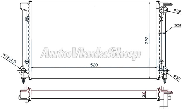 HLADNJAK MOTORA BENZIN/DIZEL (+AC) (52.5x32x3.4)