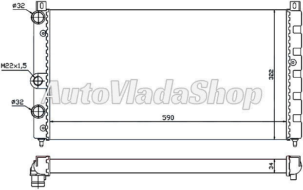 HLADNJAK MOTORA 1.6i 8V 1.9D (59x32)