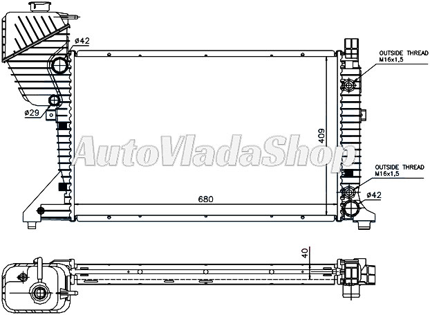 HLADNJAK MERCEDES SPRINTER 22CDI-27CDI AC+/- AUT