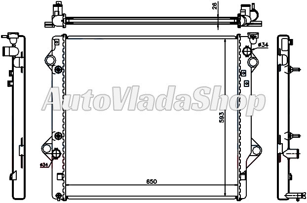 HLADNJAK MOTORA 4.0I V6 (MAN/AUTO) (+/-AC) (65x59.8x2.6)