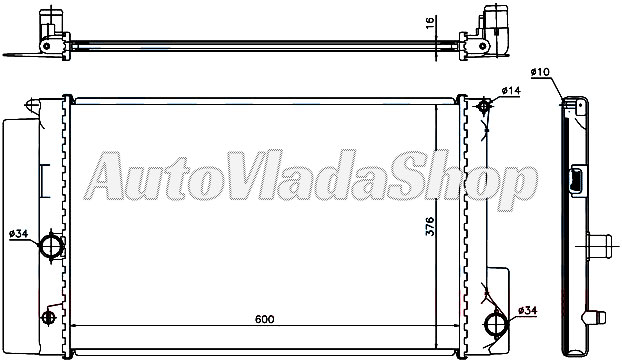 HLADNJAK MOTORA 1.3/1.4/1.6/1.8 BENZIN (MAN) (600x375x16)