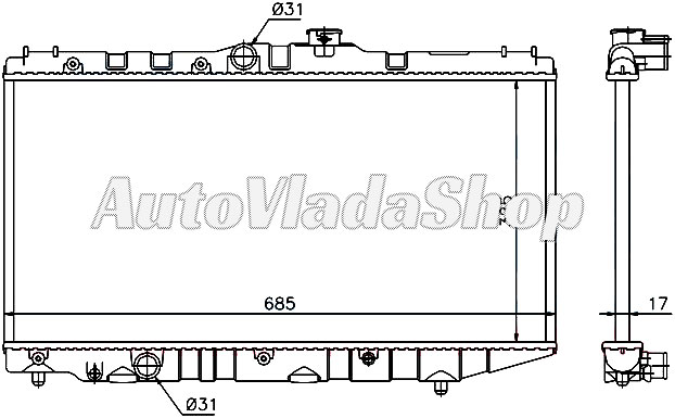 HLADNJAK MOTORA 1.3/1.6CC (327x658x16)
