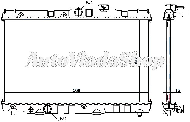 HLADNJAK MOTORA 1.3/1.6CC (325x569x16)