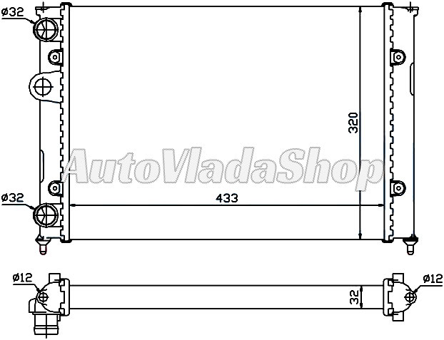 HLADNJAK MOTORA 1.4/1.6 (43x32)