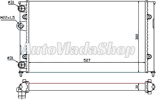HLADNJAK MOTORA 1.6 (52x32)