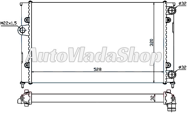 HLADNJAK MOTORA 1.8i 8V (52.5x32)