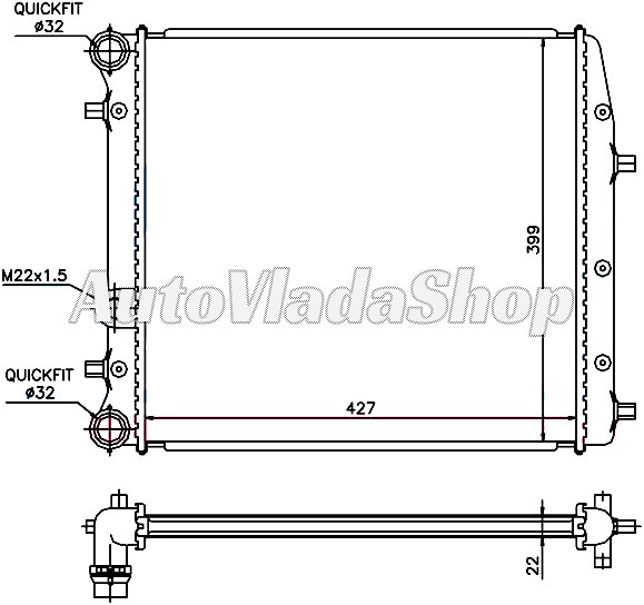 HLADNJAK MOTORA ZA SVE MODELE (-AC) (43x41) BEZ VENTILATORA