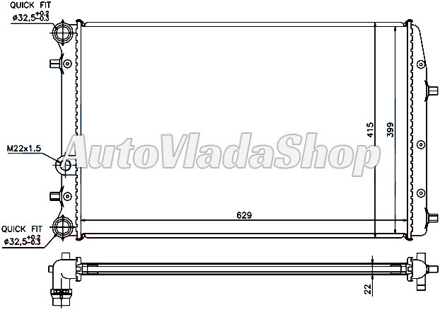 HLADNJAK MOTORA ZA SVE MODELE BENZIN/DIZEL (MAN/AUTO) (+/-AC) (63x41)