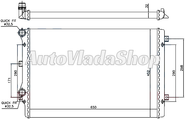 HLADNJAK MOTORA 1.8/2.0 TFSi BENZIN (650x450x34) (MEHANICKI SPOJ)