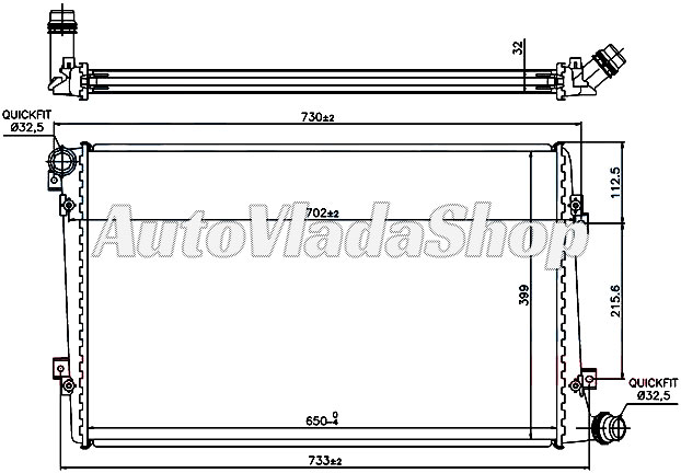 HLADNJAK MOTORA 1.9/2.0 Tdi DIZEL (650x400) (MEHANICKI SPOJ)