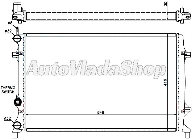 HLADNJAK MOTORA 1.6/2.0/2.5 Fsi (MAN/AUTO) (+/-AC) (65x41.6)