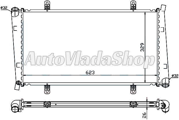 HLADNJAK MOTORA 1.9 TD (623x329x26) 00-06