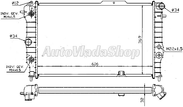 HLADNJAK OPEL VECTRA A 14-18-16-20-20/16V-17D AC+ AUT