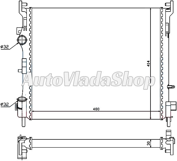 HLADNJAK MOTORA 1.5 DCi 74KW (48x41.4x27) 03-