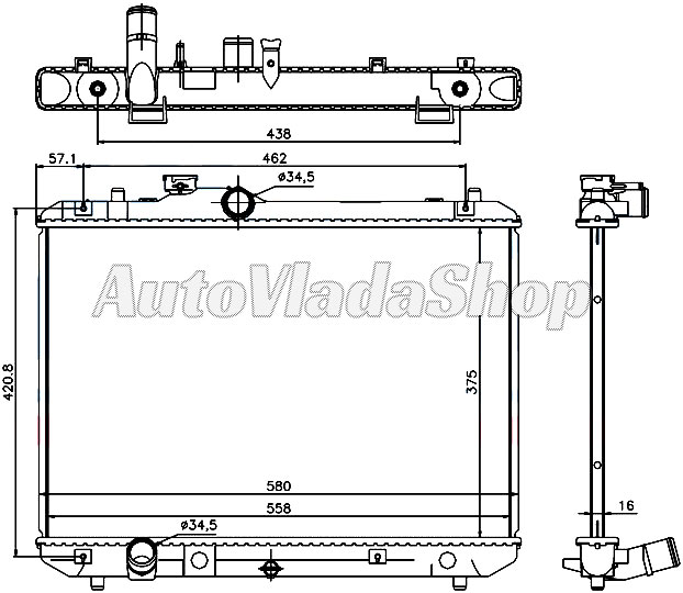 HLADNJAK MOTORA 1.3/1.5i 16V (+/-AC) (37.5x55)