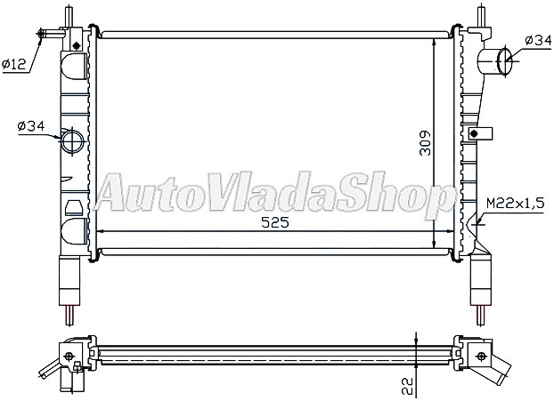 HLADNJAK MOTORA 1.4/1.6 (52.5x31)