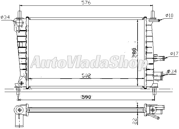 HLADNJAK MOTORA 1.2/1.4/1.6 16V (50.2x30.5)