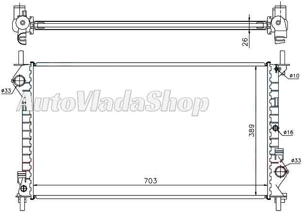 HLADNJAK MOTORA 1.8i 16V TDCI (+AC) (70.3x38.9)