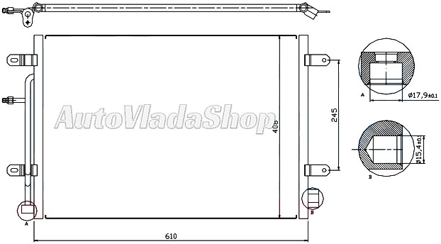 HLADNJAK KLIME BENZIN/DIZEL (560x390x16)