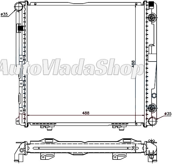 HLADNJAK MOTORA 2.0/2.3 BENZIN (MAN/AUTO) (+/-AC) (49x49)