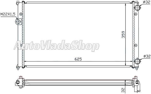 HLADNJAK MOTORA 1.6/1.8/2.0 BENZIN / 1.9 TD DIZEL (MAN) (630x380x34)