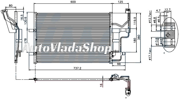 HLADNJAK KLIME BENZIN (560x382x16)