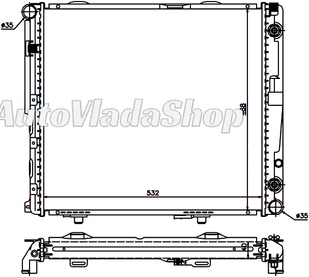 HLADNJAK MOTORA ZA SVE MODELE DIZEL (MAN/AUTO) (+/-AC) (53x49)