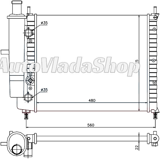 HLADNJAK FIAT BRAVO I 12-16 480*415 / MAREA