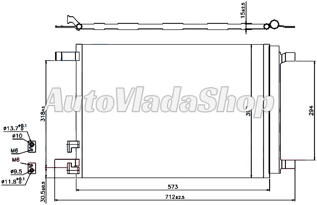 HLADNJAK KLIME BENZIN/DIZEL (540x390x16)